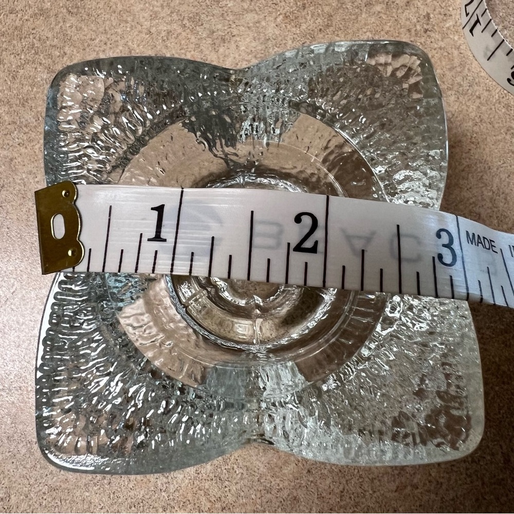 Williams Sonoma Textured Crystal Glass Flower Candle Holder - Picture 4 of 4